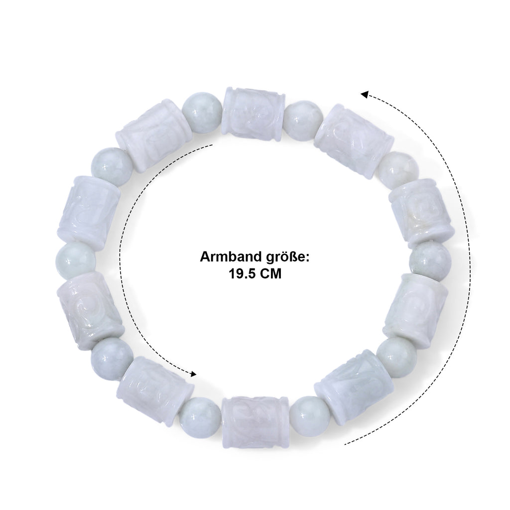 EXTREM SELTEN Natürliche Weiße Jadeit Jade Armband 18 cm ca. 170.00 ct