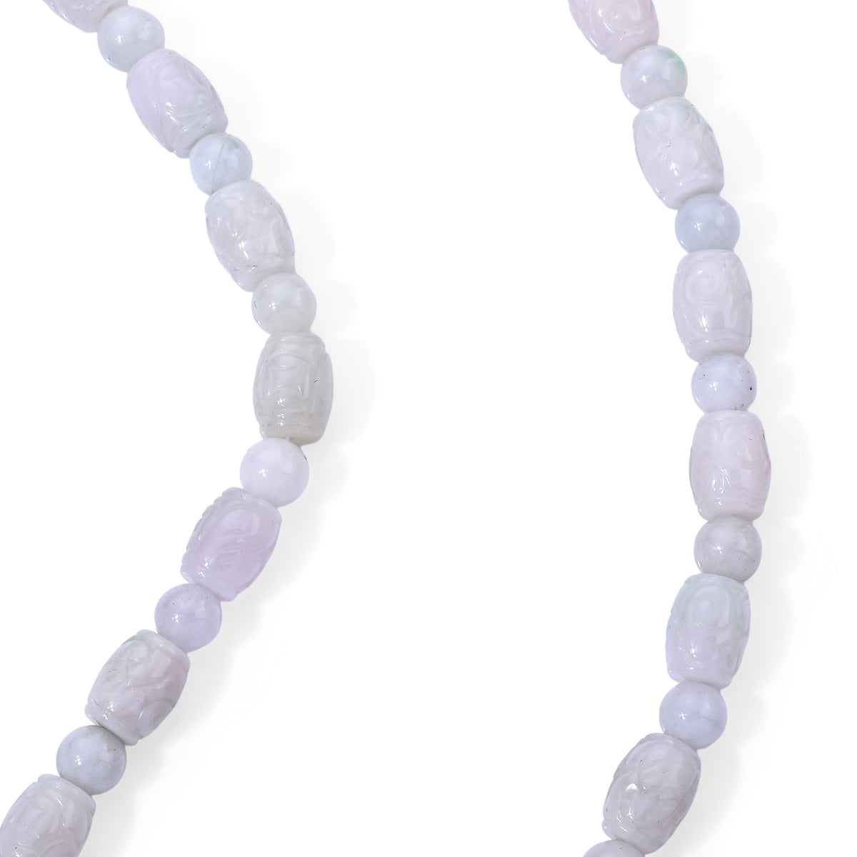 D'Joy EXTREM SELTEN Natürliche Weiße Jadeit Jade Halskette ca. 50 cm 925 Silber Rhodiniert ca. 380.00 ct