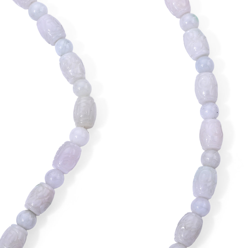 D'Joy EXTREM SELTEN Natürliche Weiße Jadeit Jade Halskette ca. 50 cm 925 Silber Rhodiniert ca. 380.00 ct