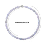 D'Joy EXTREM SELTEN Natürliche Weiße Jadeit Jade Halskette ca. 50 cm 925 Silber Rhodiniert ca. 380.00 ct