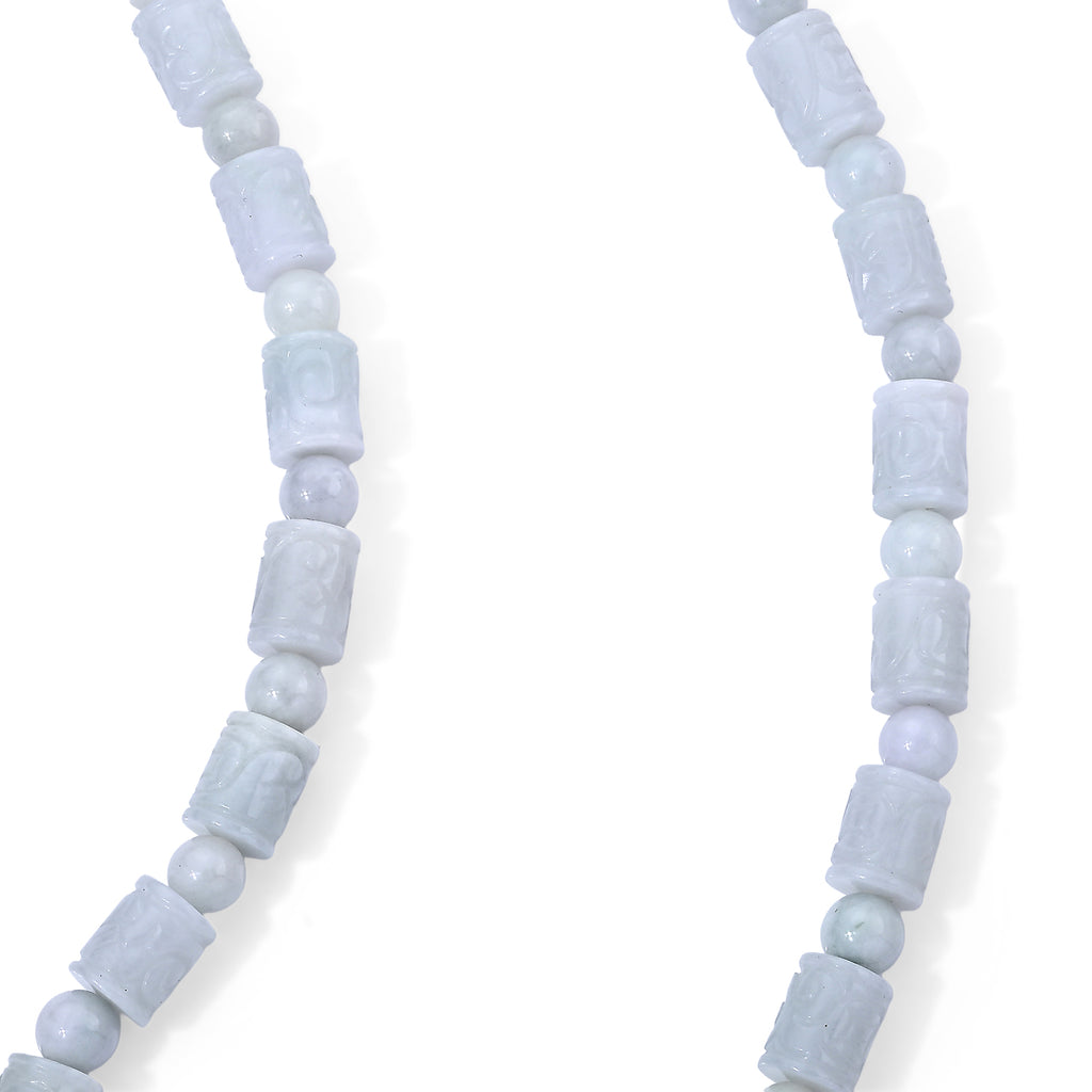 D'Joy EXTREM SELTEN Weiße Jade Halskette ca. 50 cm 925 Silber Rhodiniert ca. 430.00 ct