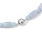 D'Joy EXTREM SELTEN Weiße Jade Halskette ca. 50 cm 925 Silber Rhodiniert ca. 430.00 ct