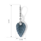 LUXURIANT 9,39 ct. Olmek Jadeit und Labor Diamant Blatt-Ohrringe, 925 Silber rhodiniert