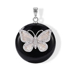 GP Trionfo Kollektion - Schwarze Jade, Blauer Saphir Anhänger 925 Silber Rhodiniert ca. 34.68 ct