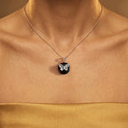 GP Trionfo Kollektion - Schwarze Jade, Blauer Saphir Anhänger 925 Silber Rhodiniert ca. 34.68 ct