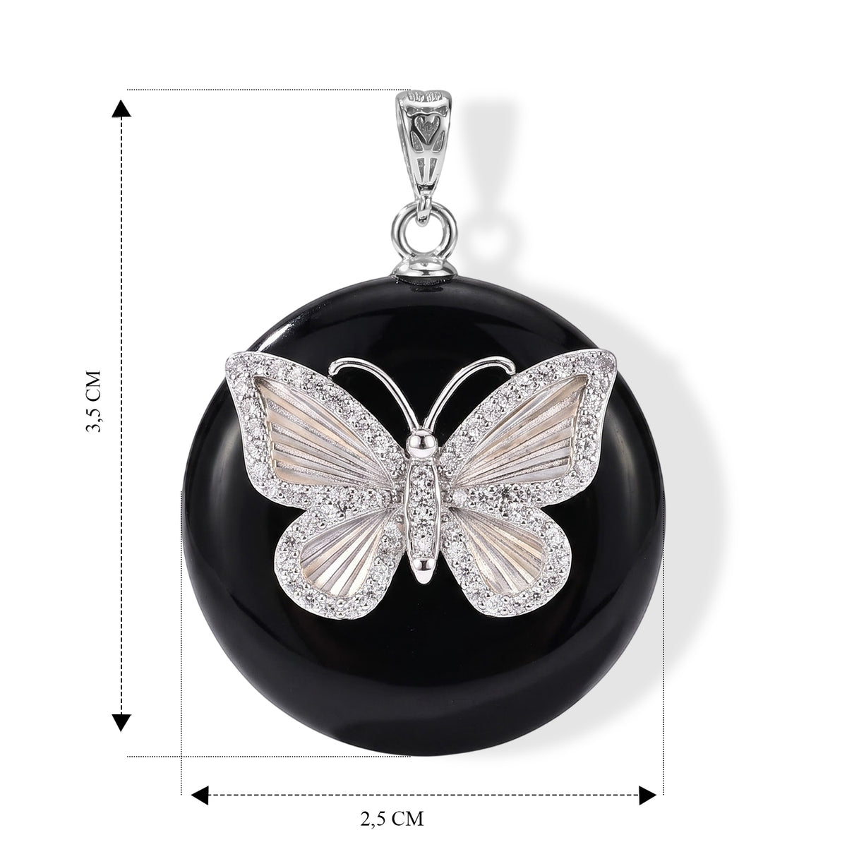 GP Trionfo Kollektion - Schwarze Jade, Blauer Saphir Anhänger 925 Silber Rhodiniert ca. 34.68 ct