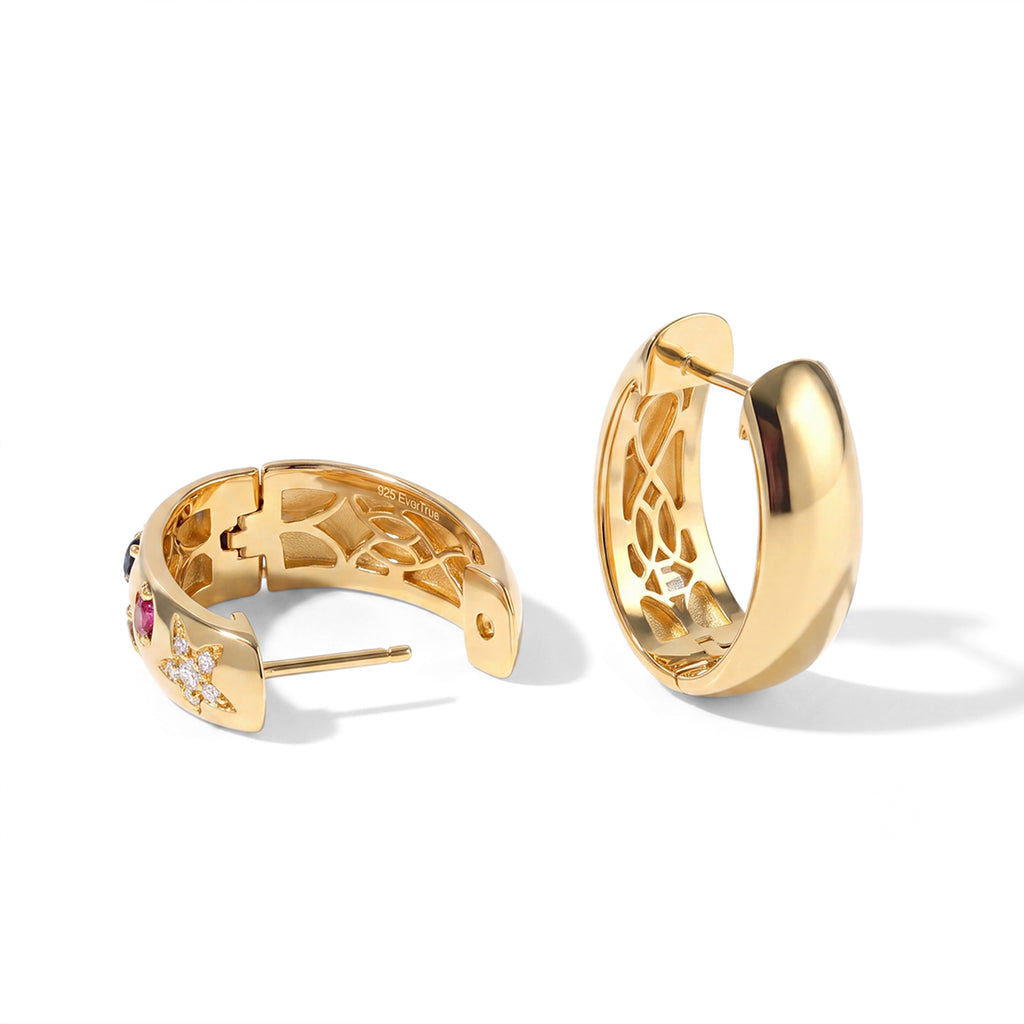 EVER TRUE Mehrfarbig Saphir Ohrringe Reine Bronze ca. 0.64 ct