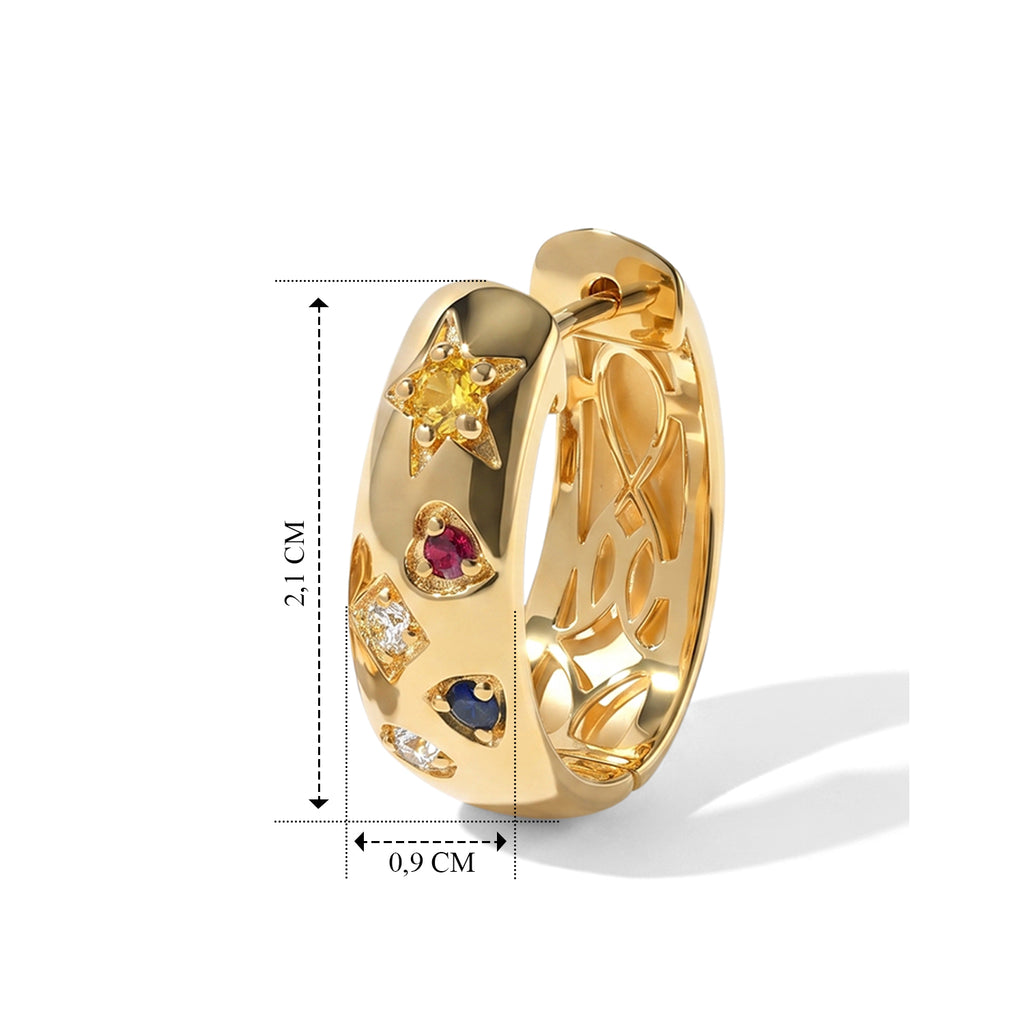 EVER TRUE Mehrfarbig Saphir Ohrringe Reine Bronze ca. 0.64 ct
