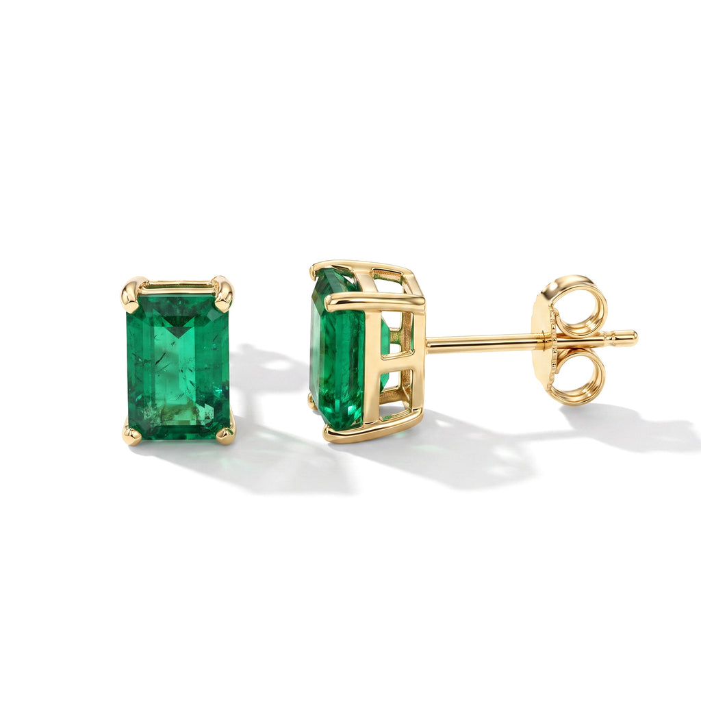 AAA Kagem sambische Smaragd Ohrringe in 375 Gold - 1,20 ct.