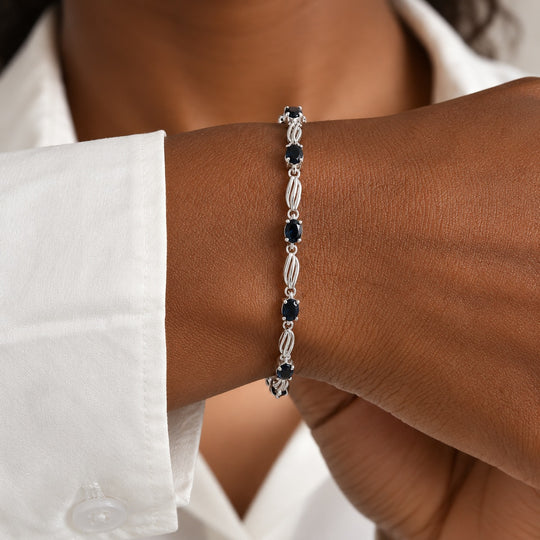 EVER TRUE London Blau Topas Armband ca. 19 cm Reine Bronze ca. 1,48 ct.