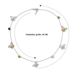 GP Trionfo Kollektion - Himmelblauer Topas, Mosambik Granat, Citrin, Weißer Zirkon, Kanchanaburi Blauer Saphir Halskette ca. 45 cm 925 Silber Rhodiniert und 750 Gelbgold Vermeil ca. 3.79 ct