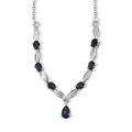EVER TRUE London Blau Topas Halskette ca. 50 cm Reine Bronze ca. 1,71 ct.