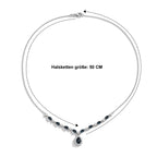 D'Joy AA London Blau Topas Halskette ca. 50 cm 925 Silber Rhodiniert ca. 5,95 ct.