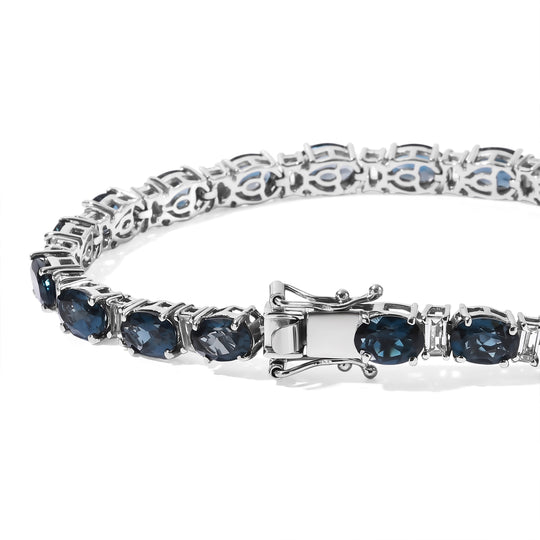 D'Joy London Blau Topas, Weißer Topas Armband ca. 18 cm 925 Silber Rhodiniert ca. 20,93 ct.