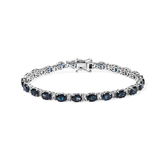 D'Joy London Blau Topas, Weißer Topas Armband ca. 18 cm 925 Silber Rhodiniert ca. 20,93 ct.
