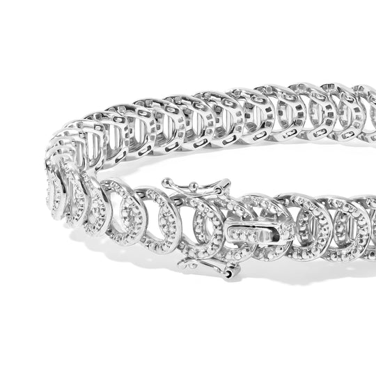 EverTrue Armband mit weißem Diamantakzent, 19cm, Messing mit Gelbgold E-Beschichtung