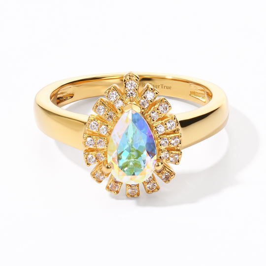EVER TRUE Merkur mystischer Topas, Weißer Zirkon Ring Reine Bronze (Größe 19.00) ca. 1,16 ct