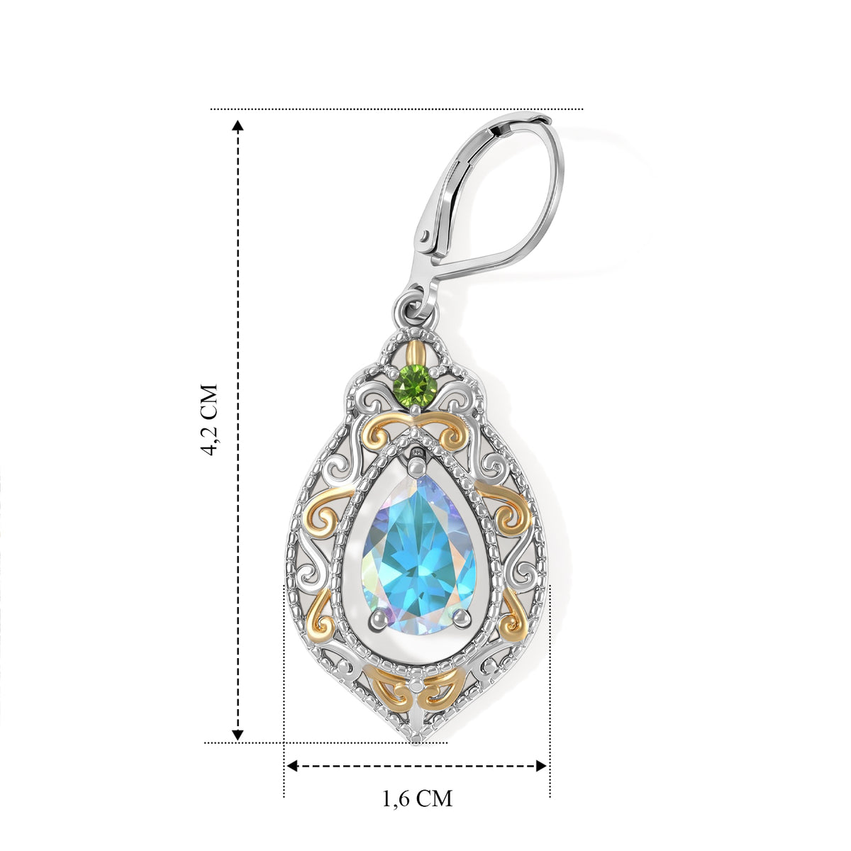 EVER TRUE Merkur mystischer Topas, Natürlicher Chromdiopsid Ohrringe Reine Bronze Platiniert und vergoldet ca. 4,58 ct.