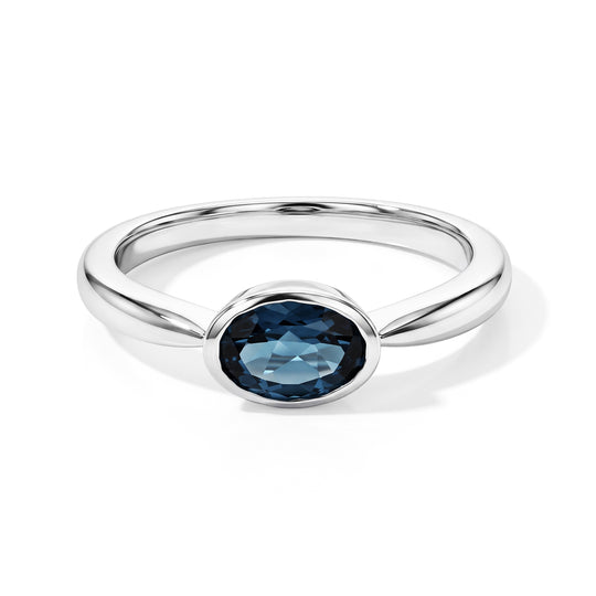 EVER TRUE London Blau Topas Ring Reine Bronze (Größe 18.00) ca. 0,89 ct