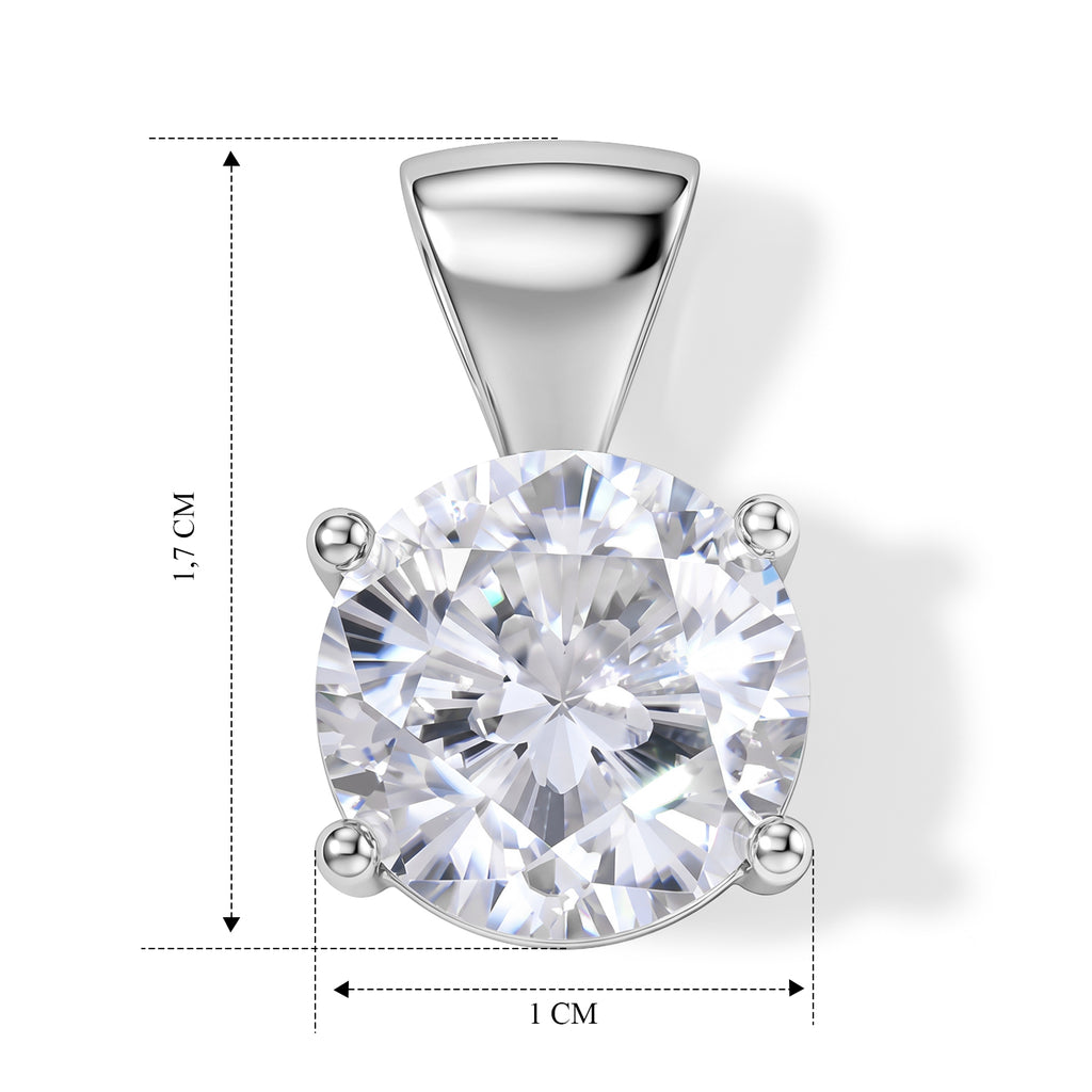 D'Joy Moissanit Anhänger 925 Silber Rhodiniert ca. 3,60 ct.