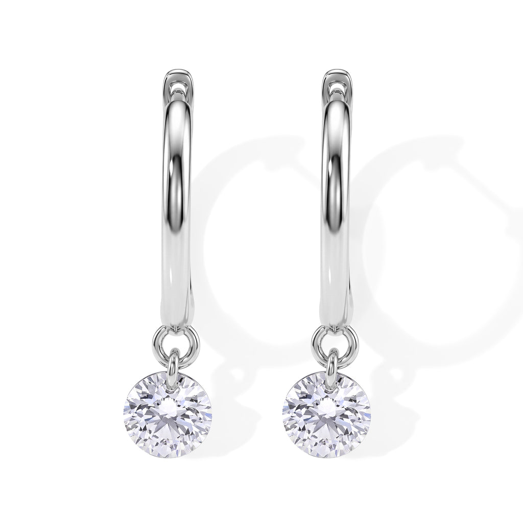 D'Joy Moissanit Ohrringe 925 Silber Rhodiniert ca. 1,93 ct.
