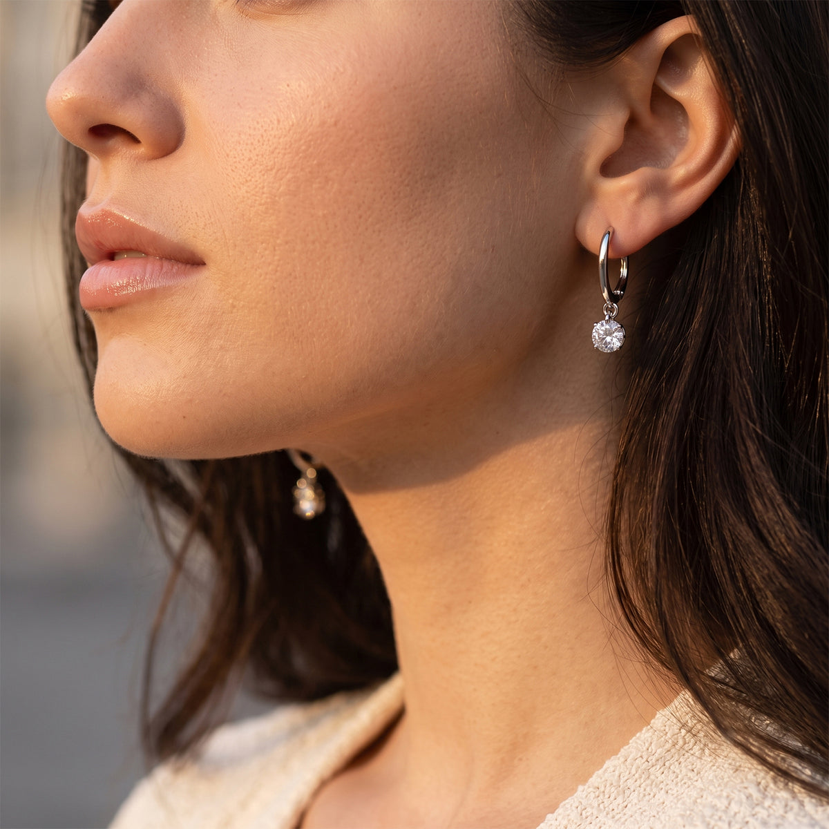 D'Joy Moissanit Ohrringe 925 Silber Rhodiniert ca. 1,93 ct.
