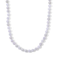 D'Joy 382,50 ct. natürliche weiße Jade 50+5cm Halskette, 925 Silber rhodiniert