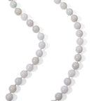 D'Joy 382,50 ct. natürliche weiße Jade 50+5cm Halskette, 925 Silber rhodiniert