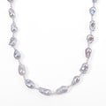 Weiße Barockperle, Zhuji Akoya-Perle (4-5mm) Halskette ca. 50 cm 925 Silber Vergoldet