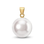 D'Joy Weiße Edison Perle (12-13 mm) Anhänger 925 Silber Vergoldet