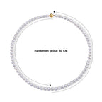 AAAA Zhuji Akoya-Perle (6-7 mm) Halskette ca. 50 cm 925 Silber Vergoldet