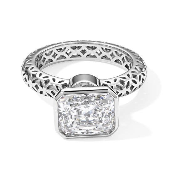 D'Joy Moissanit Ring 925 Silber Rhodiniert (Größe 17.00) ca. 3,57 ct