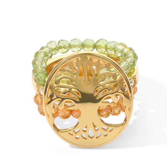 EVER TRUE Citrin, Peridot Ring Nickelfreies Messing (Größe 21.00) ca. 11,77 ct