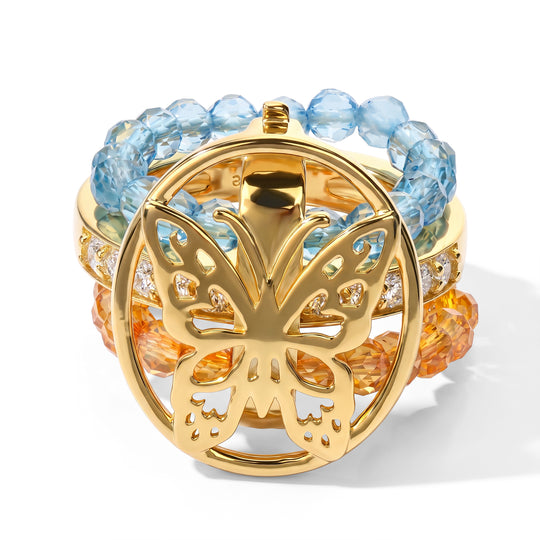 EVER TRUE Mehrfarbig Edelsteine, Weißer Zirkonia Ring Nickelfreies Messing (Größe 17.00)