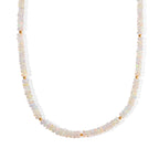 D'Joy Natürlicher, äthiopischer Welo Opal Halskette ca. 45 cm 925 Silber 750 Gelbgold vermeil (08-10 Werktage Lieferzeit) ca. 30,00 ct.