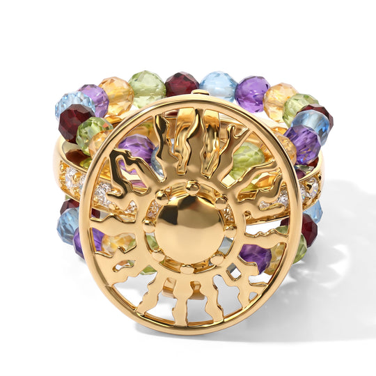 EVER TRUE Mehrfarbig Edelsteine, Weißer Zirkonia Ring Nickelfreies Messing (Größe 17.00)