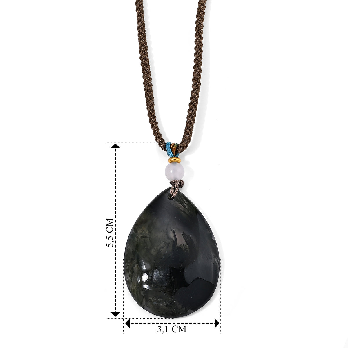 Moosachat Halskette Flexibles cm ca. 45.00 ct