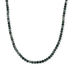 Moosachat Halskette ca. 45 cm 316L Edelstahl ca. 90,00 ct.