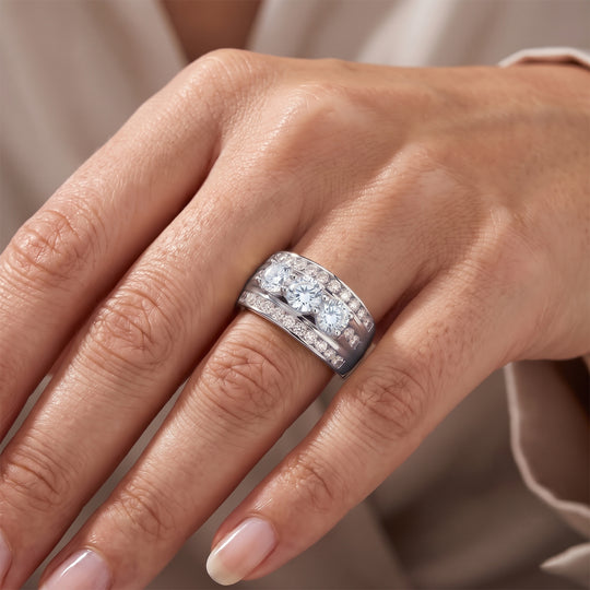 LUXURIANT DIAMOND -  Lab Grown Diamant SGL zertifiziert SI-GH Ring 925 Silber Rhodiniert (Größe 23.00)   (9-15 Werktage Lieferzeit) ca. 3.00 ct