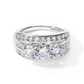 LUXURIANT DIAMOND - Lab Grown Diamant SGL zertifiziert  SI-GH Ring 925 Silber Rhodiniert (Größe 18.00)  (10-15 Werktage Lieferzeit) ca. 3,00 ct