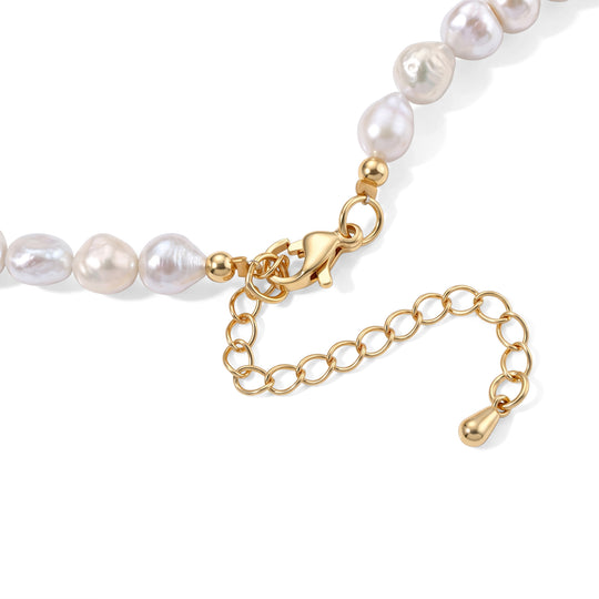 Weiße Süßwasser Perle Halskette (4-5 Werktage Lieferzeit) ca. 45 cm 316L Edelstahl