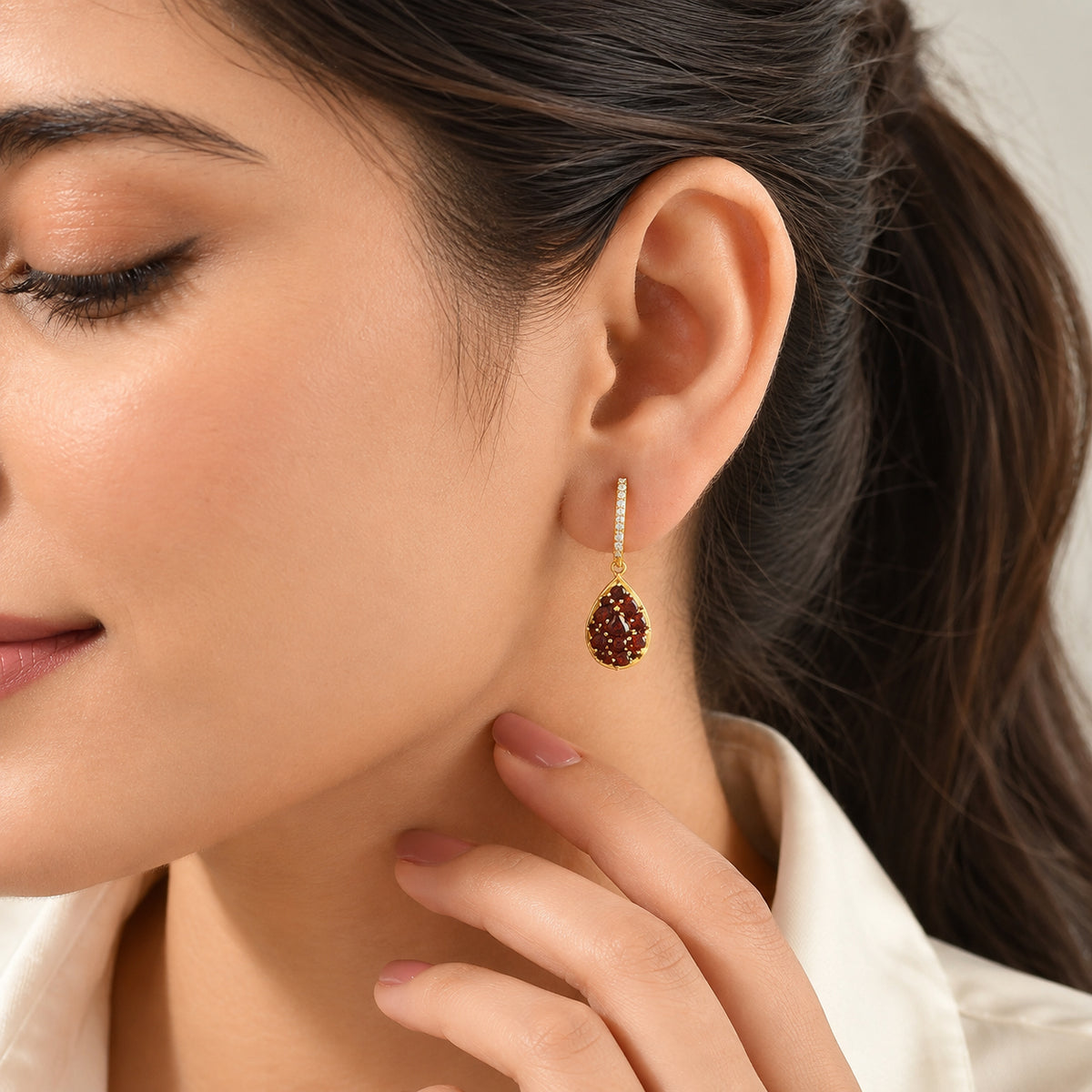 EVER TRUE Mosambik Granat Ohrringe Reine Bronze ca. 2,57 ct.