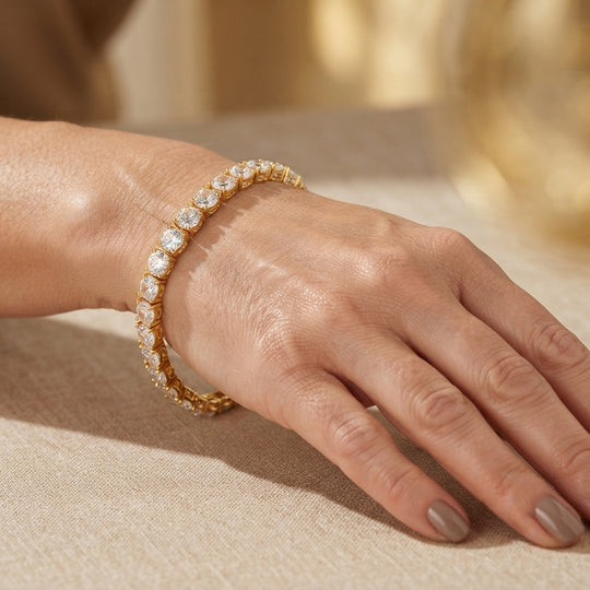 D'Joy Moissanit Armband ca. 20 cm 925 Silber Rhodiniert ca. 17.10 ct