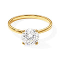 D'Joy GRA Zertifiziert Moissanit Ring 925 Silber 750 Gelbgold vermeil (Größe 18.00) ca. 2.00 ct