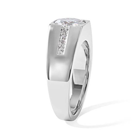 D'Joy Moissanit Ring 925 Silber Rhodiniert (Größe 17.00) ca. 2,13 ct