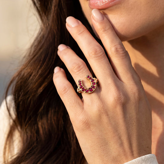 GP Trionfo Glücksbringer Kollektion D'Joy AA Niassa Rubin Ring 925 Silber 750 Vergoldet (Größe 20.00) ca. 1.09 ct