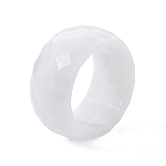 EXTREM SELTEN Natürliche Weiße Jadeit Jade Ring (Größe 18.00)  ca. 30.00 ct
