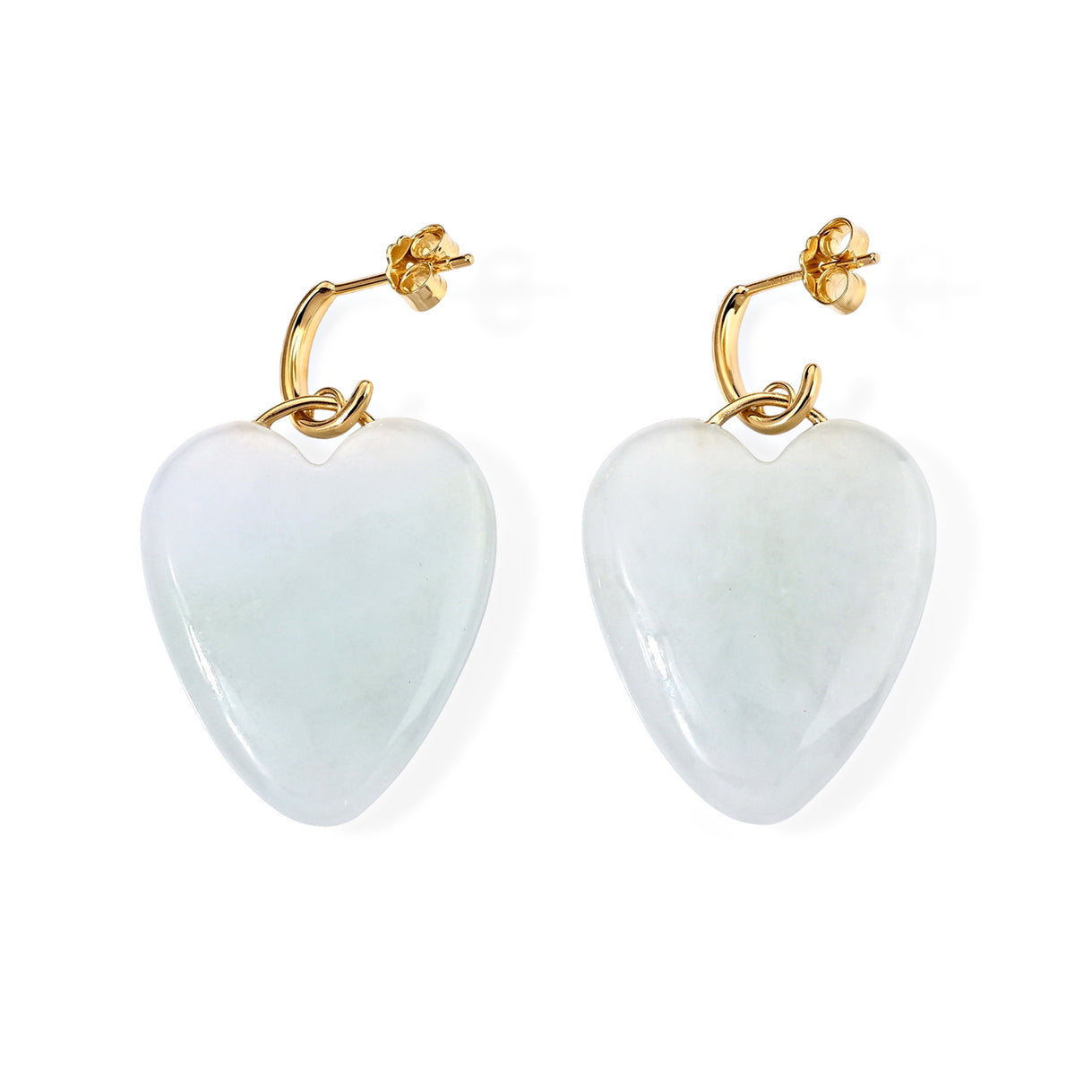 EXTREM SELTEN Natürliche Weiße Jadeit Jade Ohrringe 925 Silber Vergoldet ca. 45.00 ct