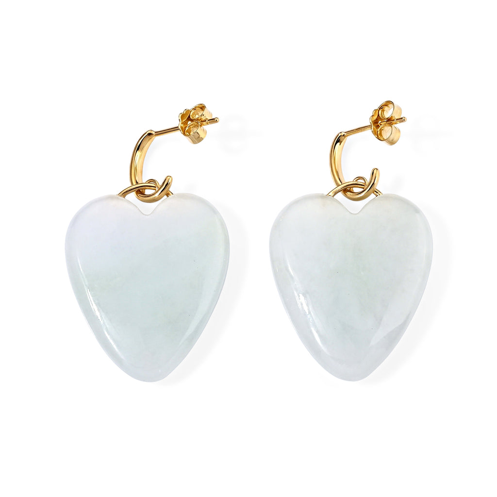 EXTREM SELTEN Natürliche Weiße Jadeit Jade Ohrringe 925 Silber Vergoldet ca. 45.00 ct