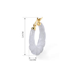Weiße Jade Ohrringe 925 Silber Vergoldet ca. 25,00 ct.